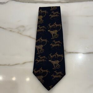 Polo Ralph Lauren Vintage Navy Wild Animal 100% Silk Tie—GREAT!! Excellent Cond.